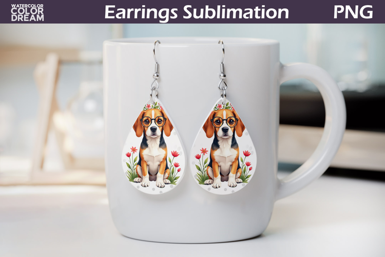 Dog Teardrop Earrings |Beagle Teardrop Earrings
