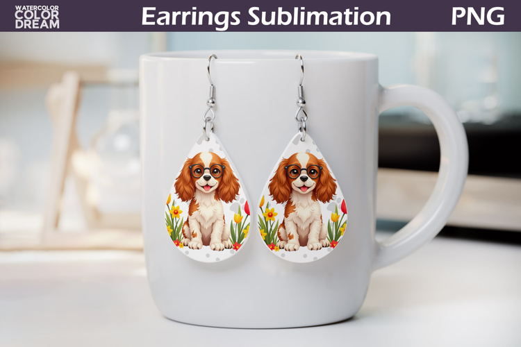 Dog Teardrop Earrings |King Charles Spaniel Teardrop Earring