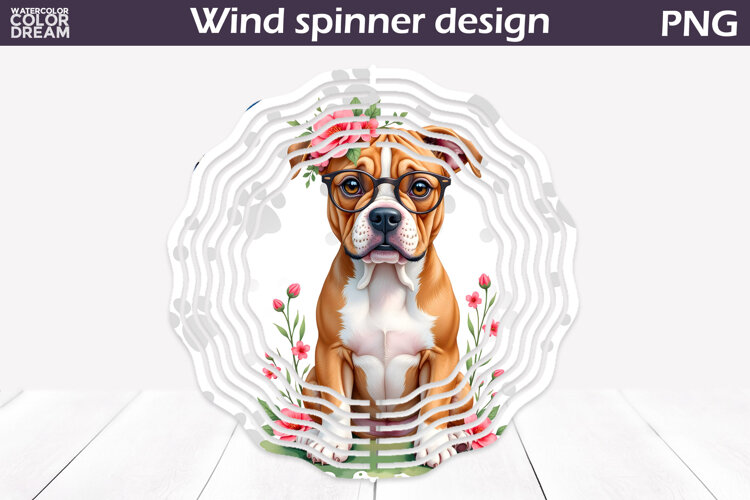 Dog Wind Spinner | Pit Bull Wind Spinner example image 1