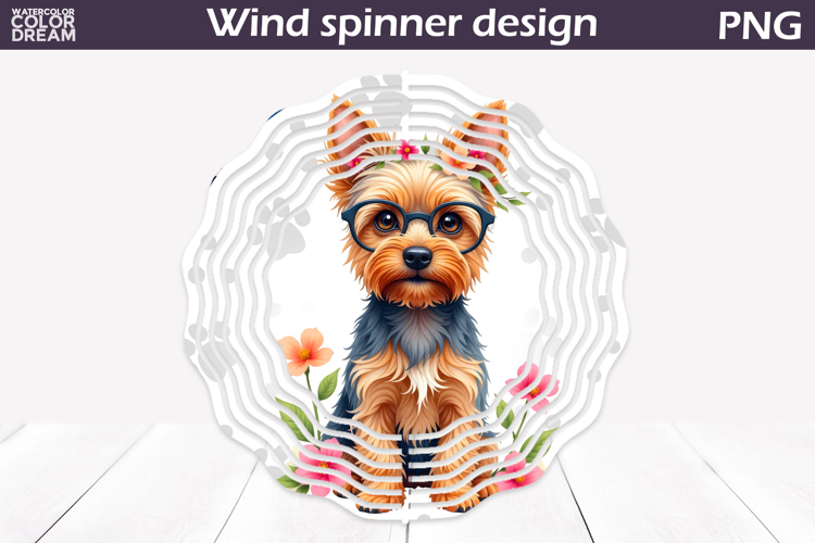 Dog Wind Spinner | Yorkshire Terrier Wind Spinner example image 1