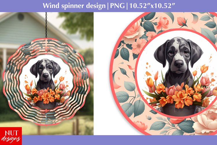 Great Dane Dog face Summer Wind spinner Dog wind spinner