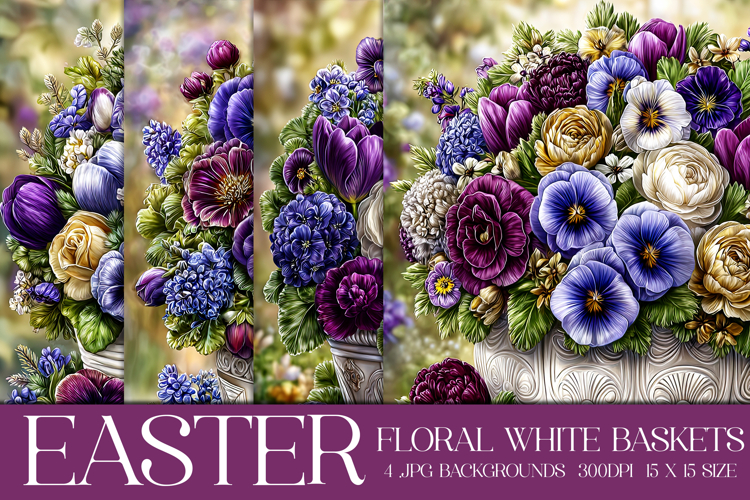 Easter Background, Spring Season Flowers Backgrounds, s4