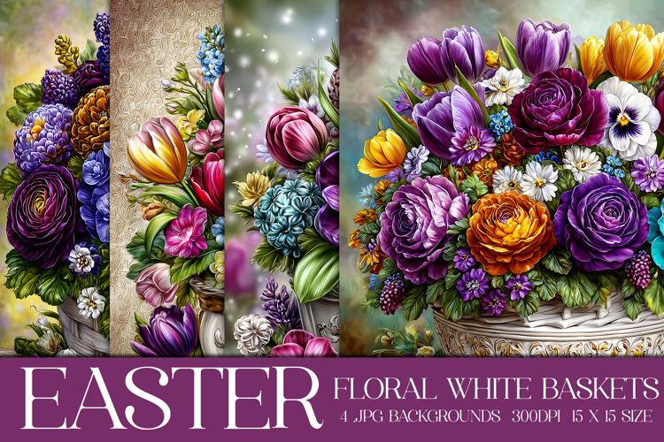 Easter Background, Spring Season Flowers Backgrounds, s6