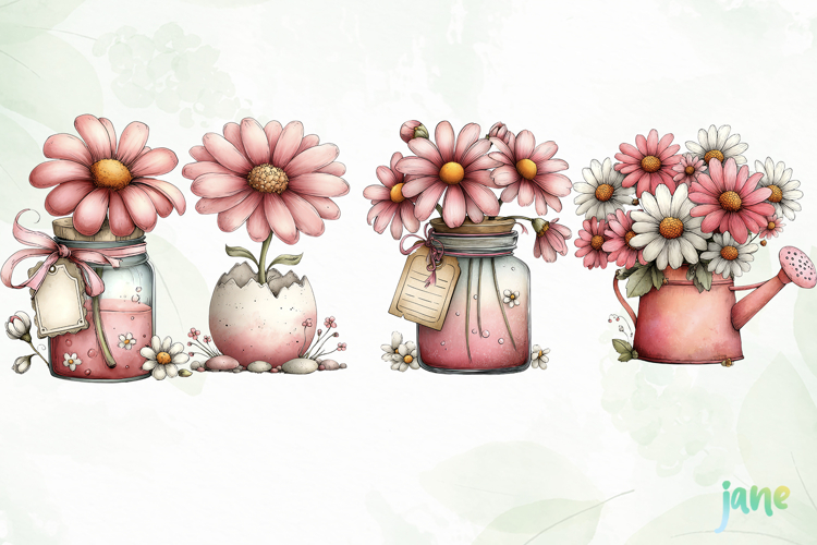 Spring Easter Watercolor Clipart