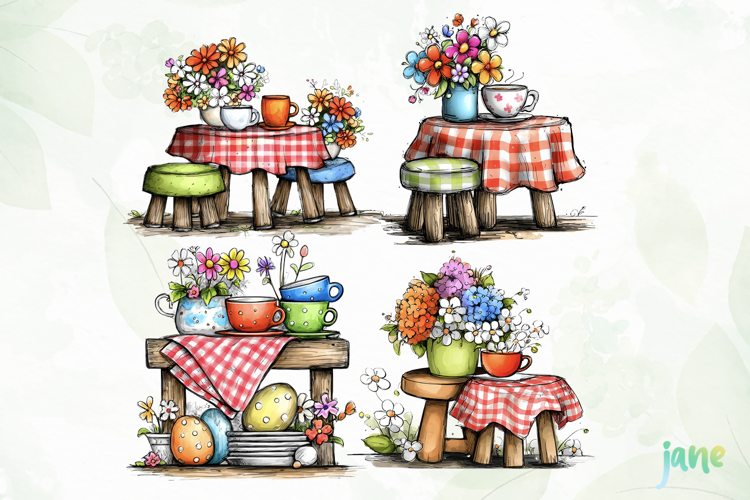 Spring Easter Watercolor Clipart