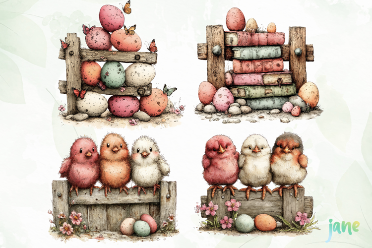 Spring Easter Watercolor Clipart