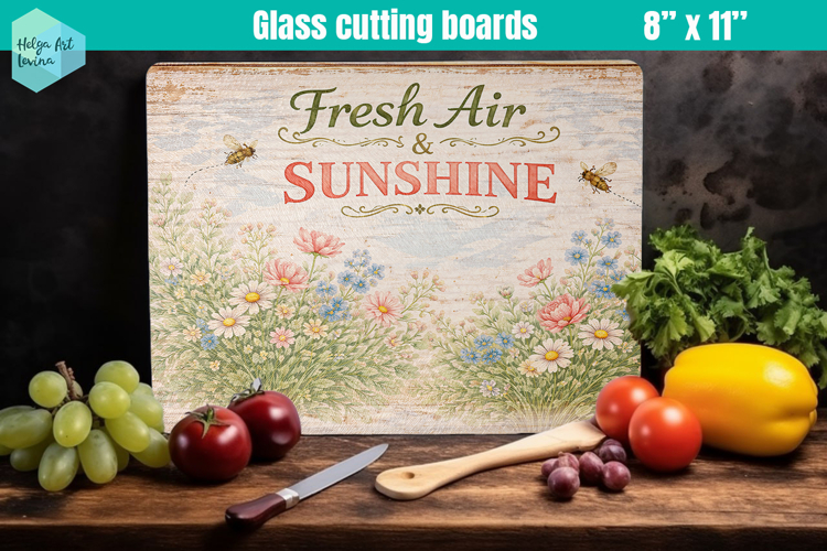 Spring Farmhouse Glass Cutting Boards Kitchen