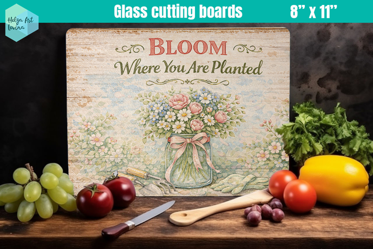 Spring Farmhouse Glass Cutting Boards Kitchen