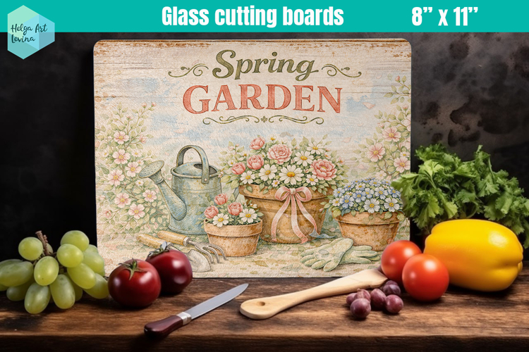 Spring Farmhouse Glass Cutting Boards Kitchen