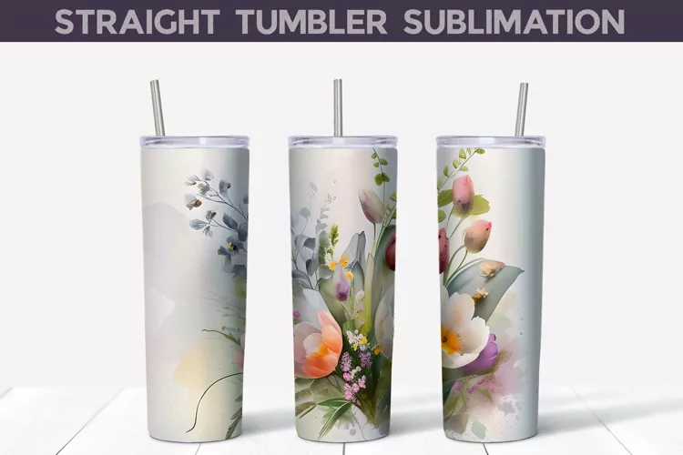 Wildflowers Tumbler Wrap | Floral Sublimation Tumbler
