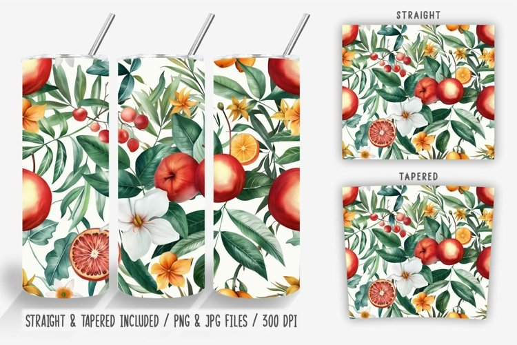 Spring Florals Fruits Tumbler Wrap example image 1