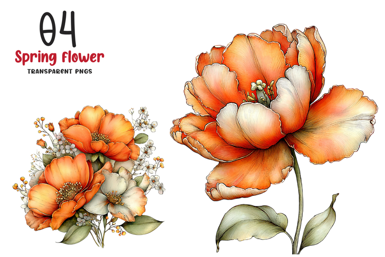 Spring Flower Clipart example image 1