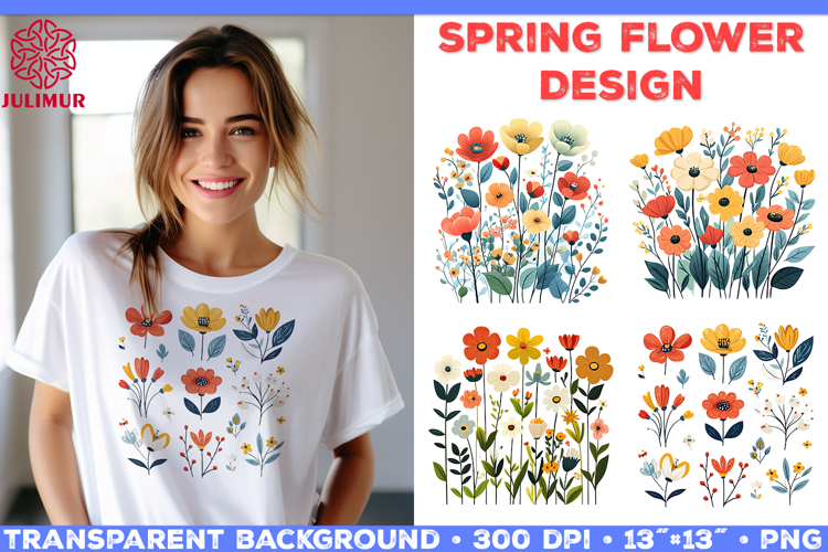 Bright Spring Flower Sublimation Design