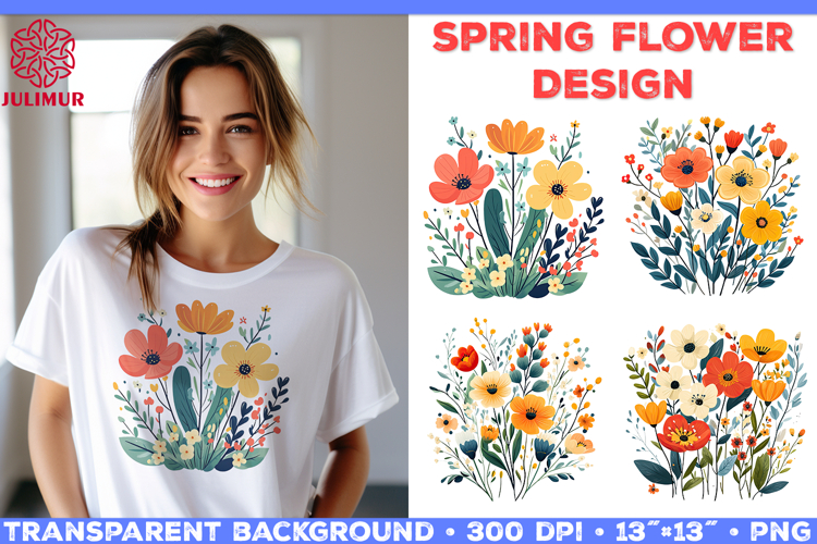 Bright Spring Flower Sublimation Design