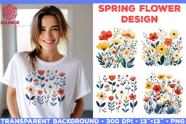 Bright Spring Flower Sublimation Design