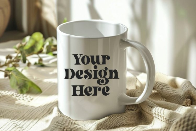 Spring Flower Coffee Mug White Mockup