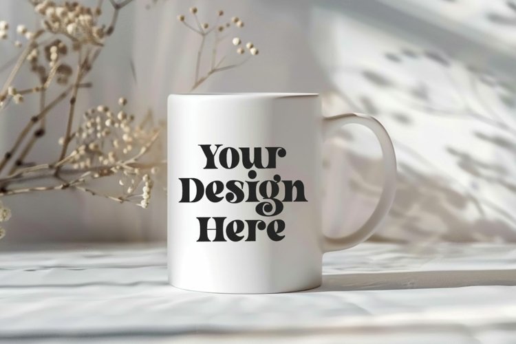 Spring Flower Coffee Mug White Mockup