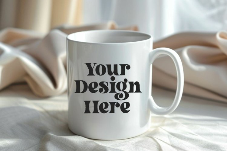 Spring Flower Coffee Mug White Mockup