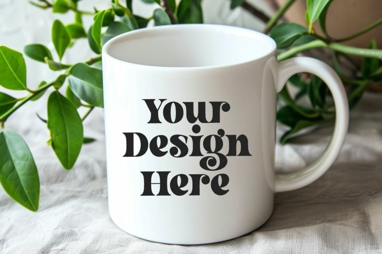 Spring Flower Coffee Mug White Mockup