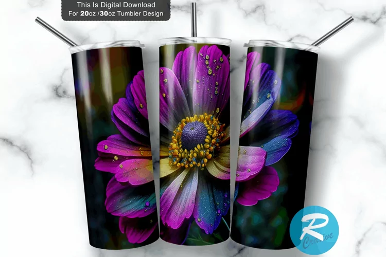 Colorful Spring Flower 20oz/30oz Skinny Tumbler
