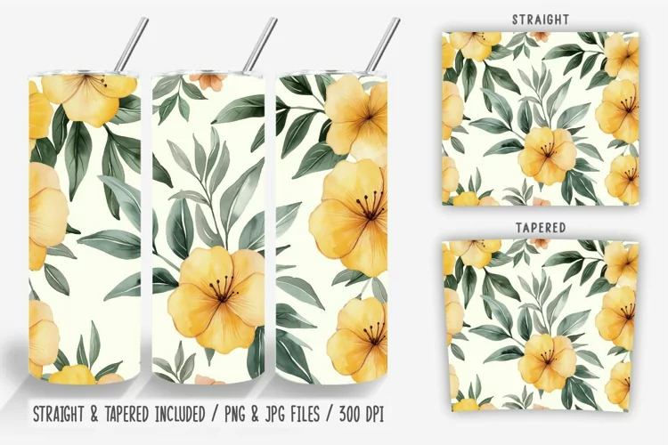 Spring Flowers Blooming Tumbler Wrap
