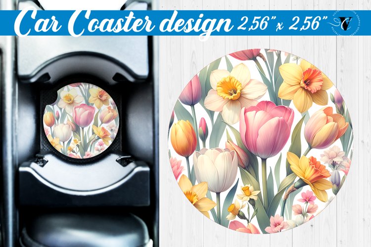 Car Coaster | Flowers Car coaster