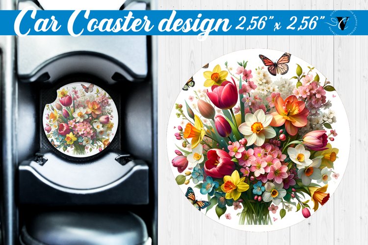 Car Coaster | Flowers Car coaster