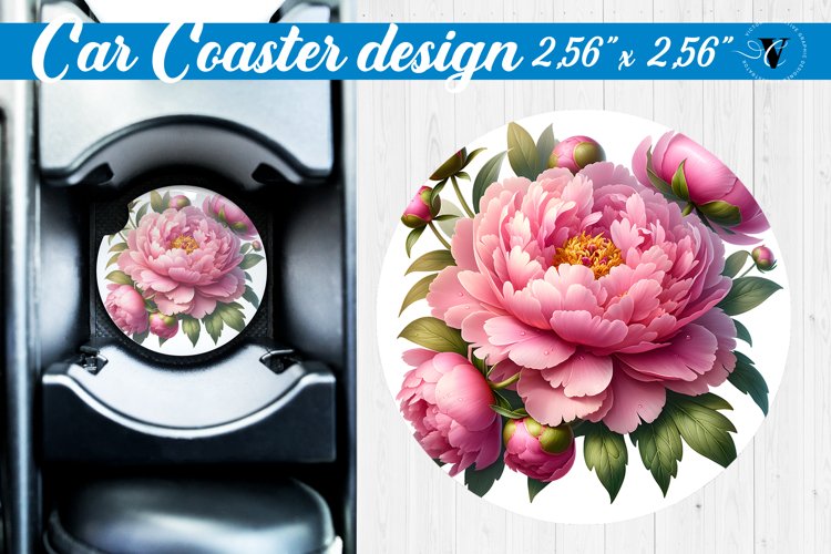 Car Coaster | Flowers Car coaster example image 1
