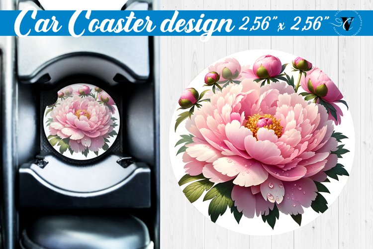 Car Coaster | Flowers Car coaster example image 1
