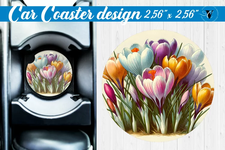 Car Coaster | Flowers Car coaster