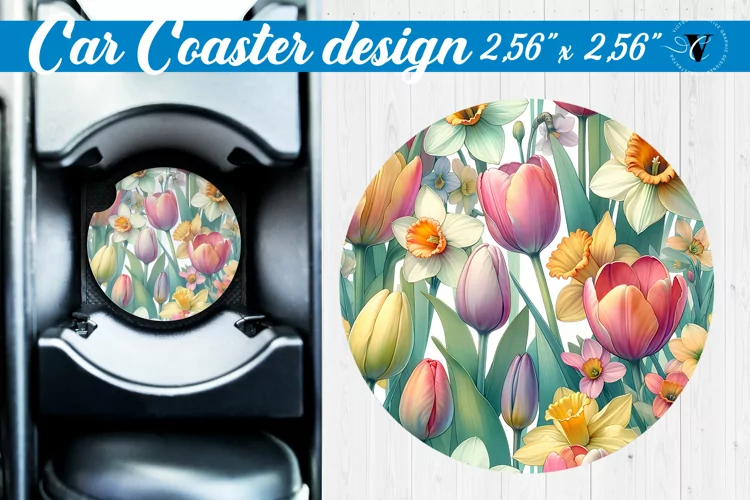 Car Coaster | Flowers Car coaster