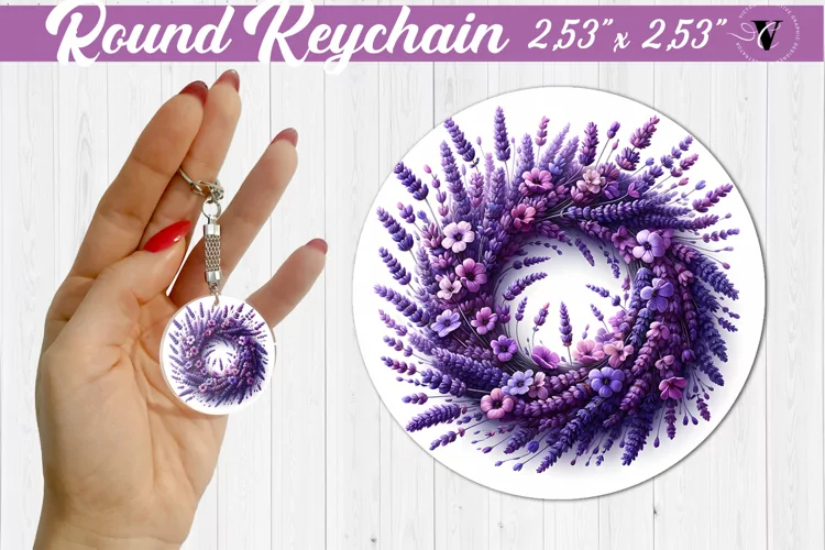 Round keychain sublimation | Spring flowers