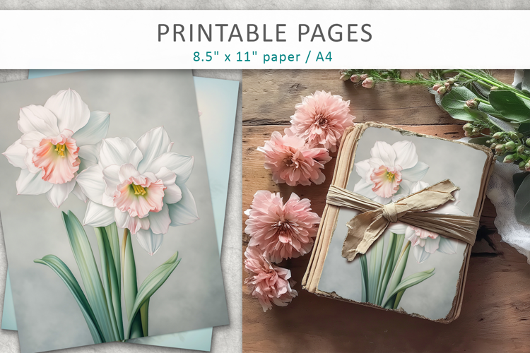 Vintage Floral Printable Scrapbook Paper