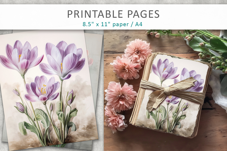 spring flowers junk journal