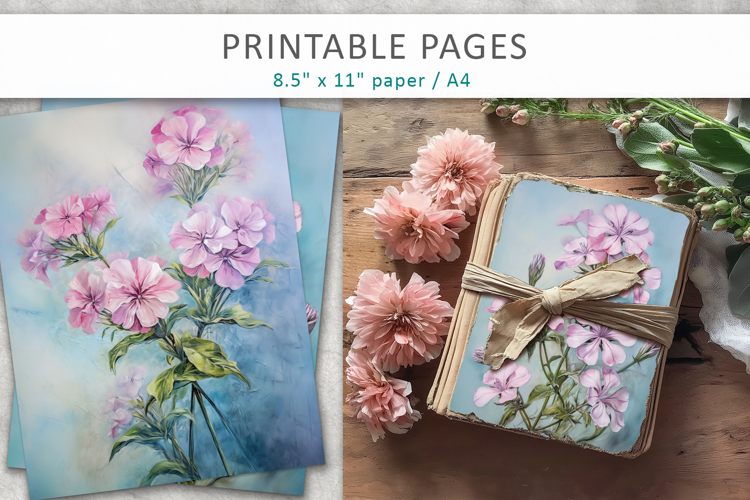 Spring Flowers Junk Journal Pages
