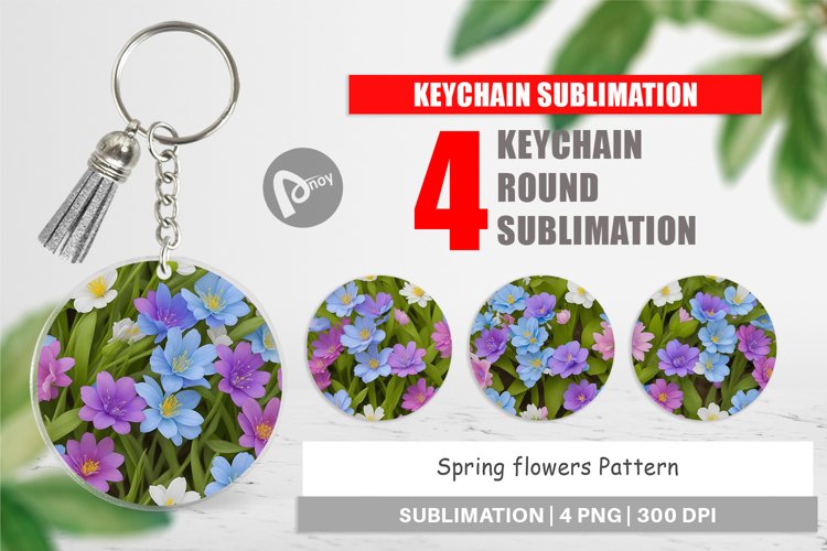 Keychain Spring flowers Pattern example image 1