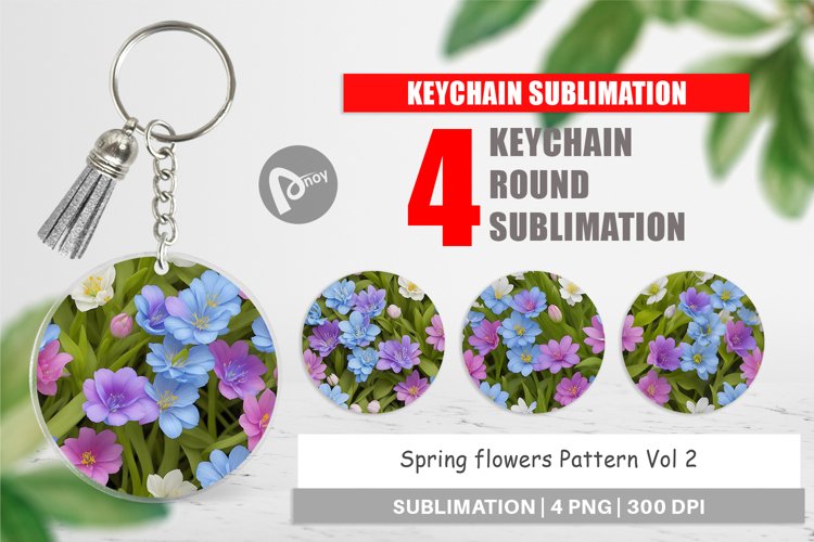 Keychain Spring flowers Pattern