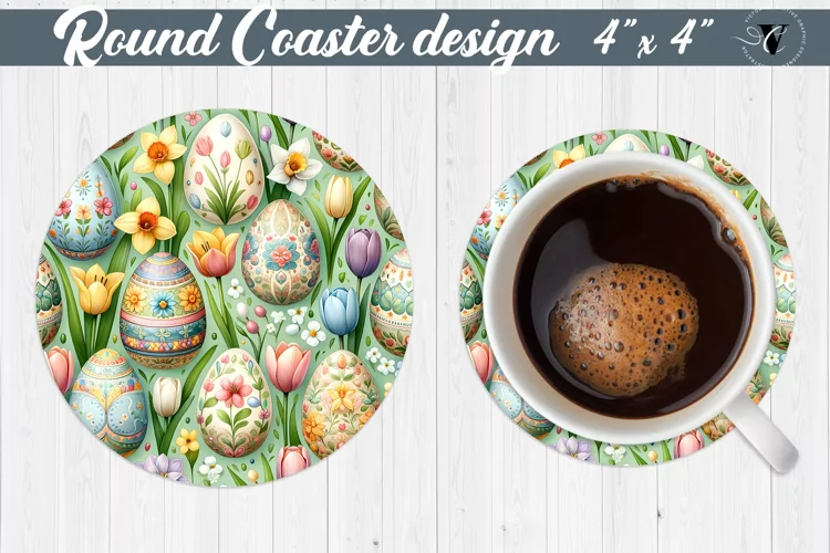 Round Coaster | Spring flowers