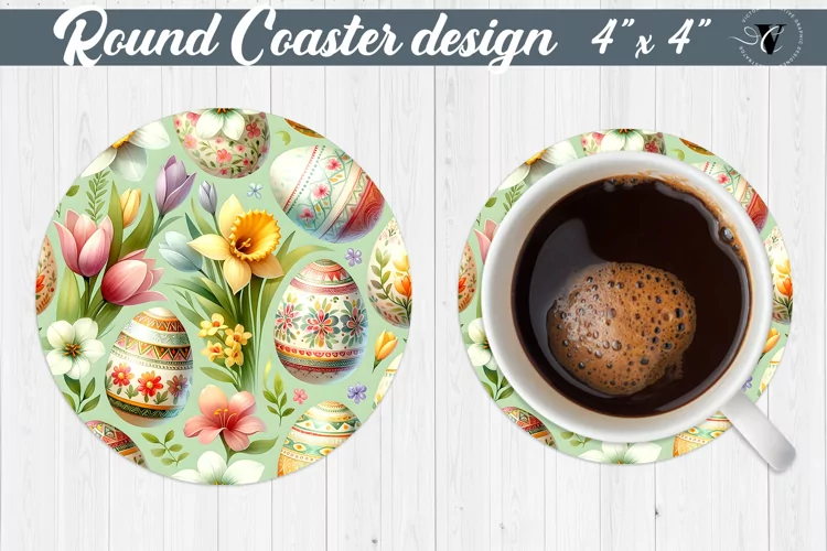 Round Coaster | Spring flowers
