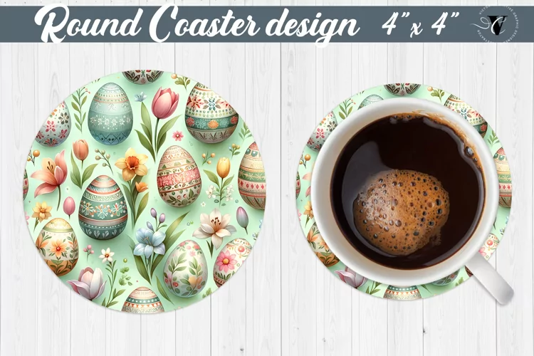 Round Coaster | Spring flowers
