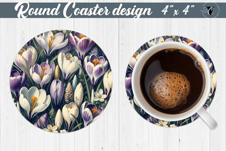 Round Coaster | Spring flowers