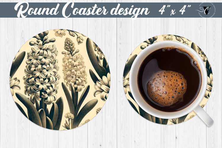 Round Coaster | Spring flowers example image 1