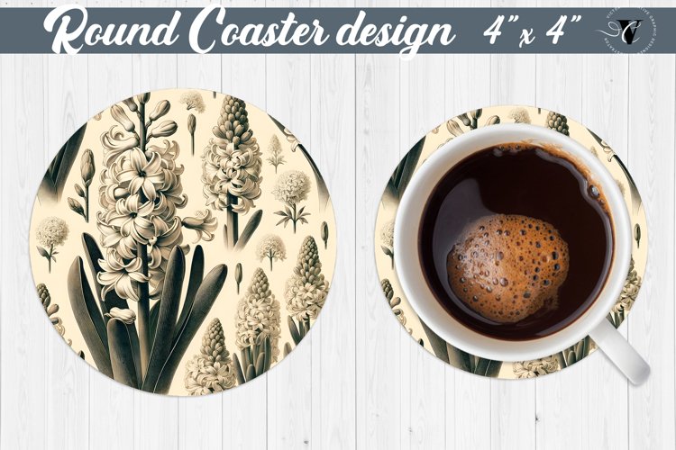 Round Coaster | Spring flowers example image 1