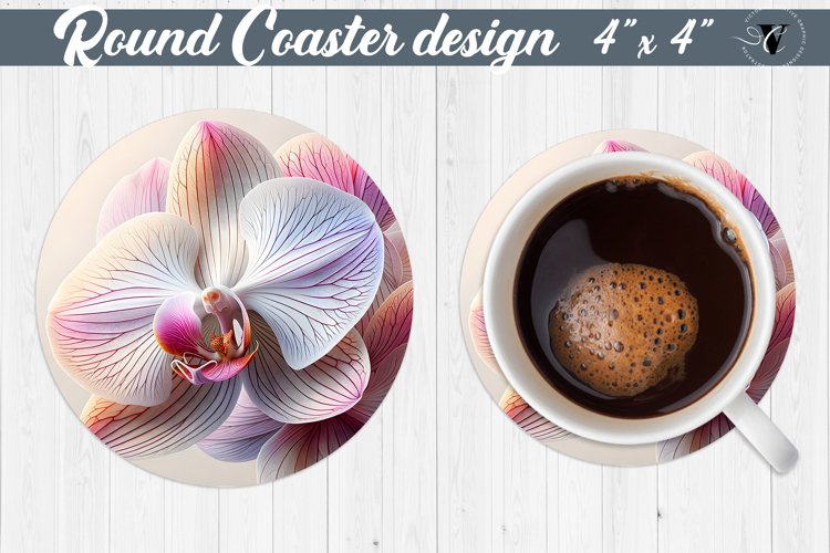 Round Coaster | Spring flowers example image 1