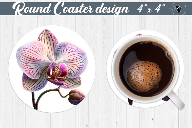 Round Coaster | Spring flowers example image 1