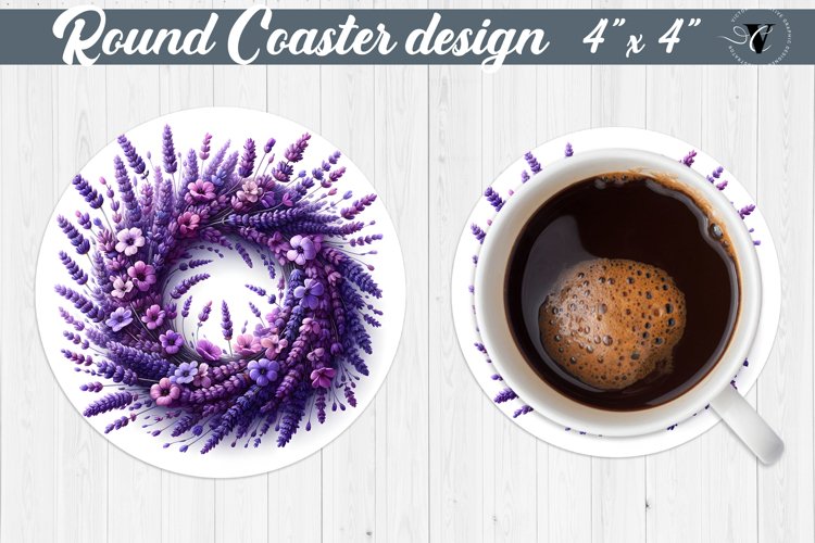 Round Coaster | Spring flowers example image 1