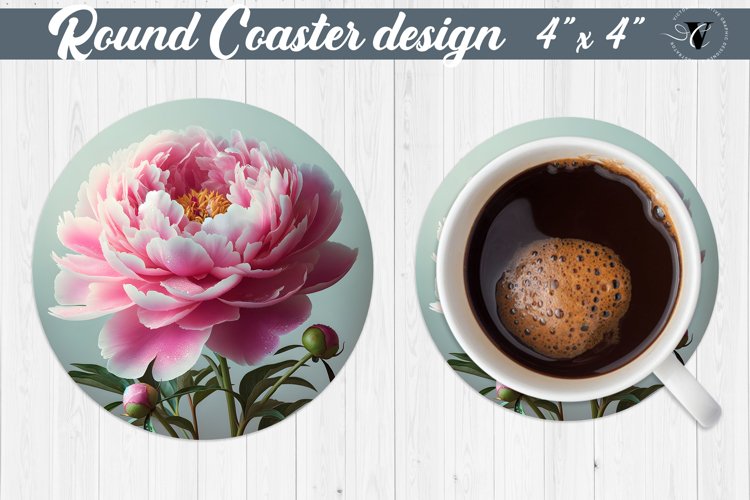 Round Coaster | Spring flowers example image 1