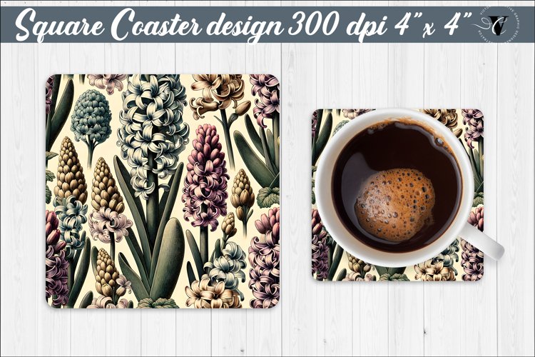 Square Coaster | Spring flowers example image 1