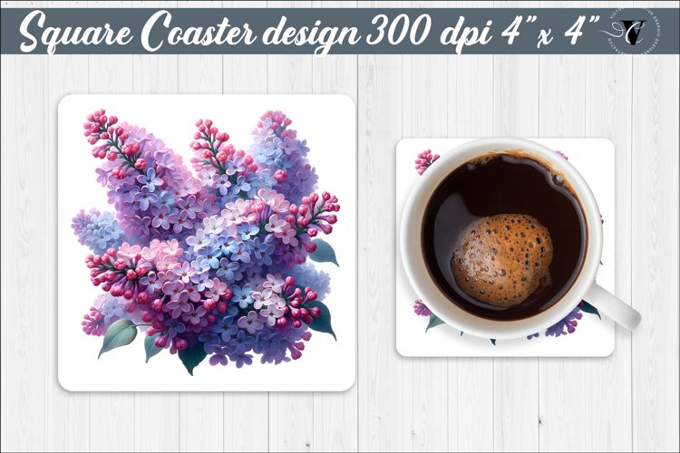 Square Coaster | Spring flowers example image 1