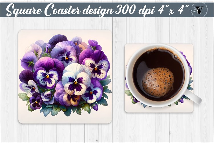 Square Coaster | Spring flowers